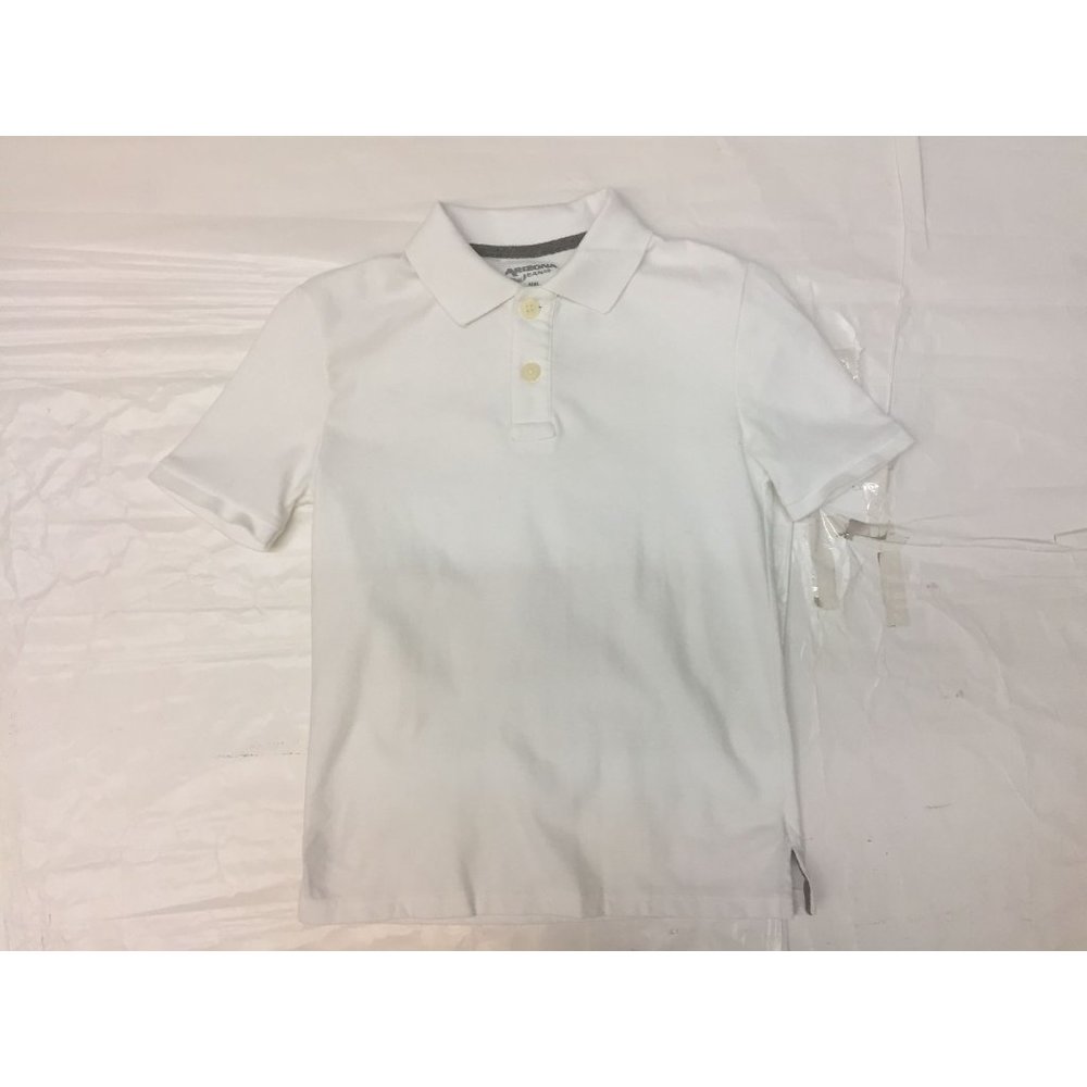Big Boy Arizona Jean White Short Sleeve Polo Cotton Size 8 Small